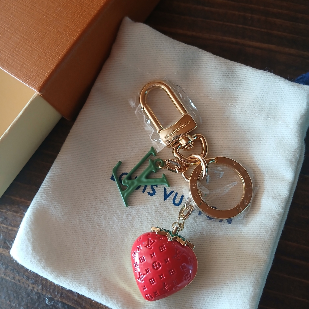 Louis Vuitton Gold and Red Strawberry Key Holder